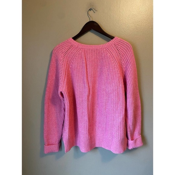 J. Crew Pointelle Knit Cable Pink Sweater - Picture 8 of 10